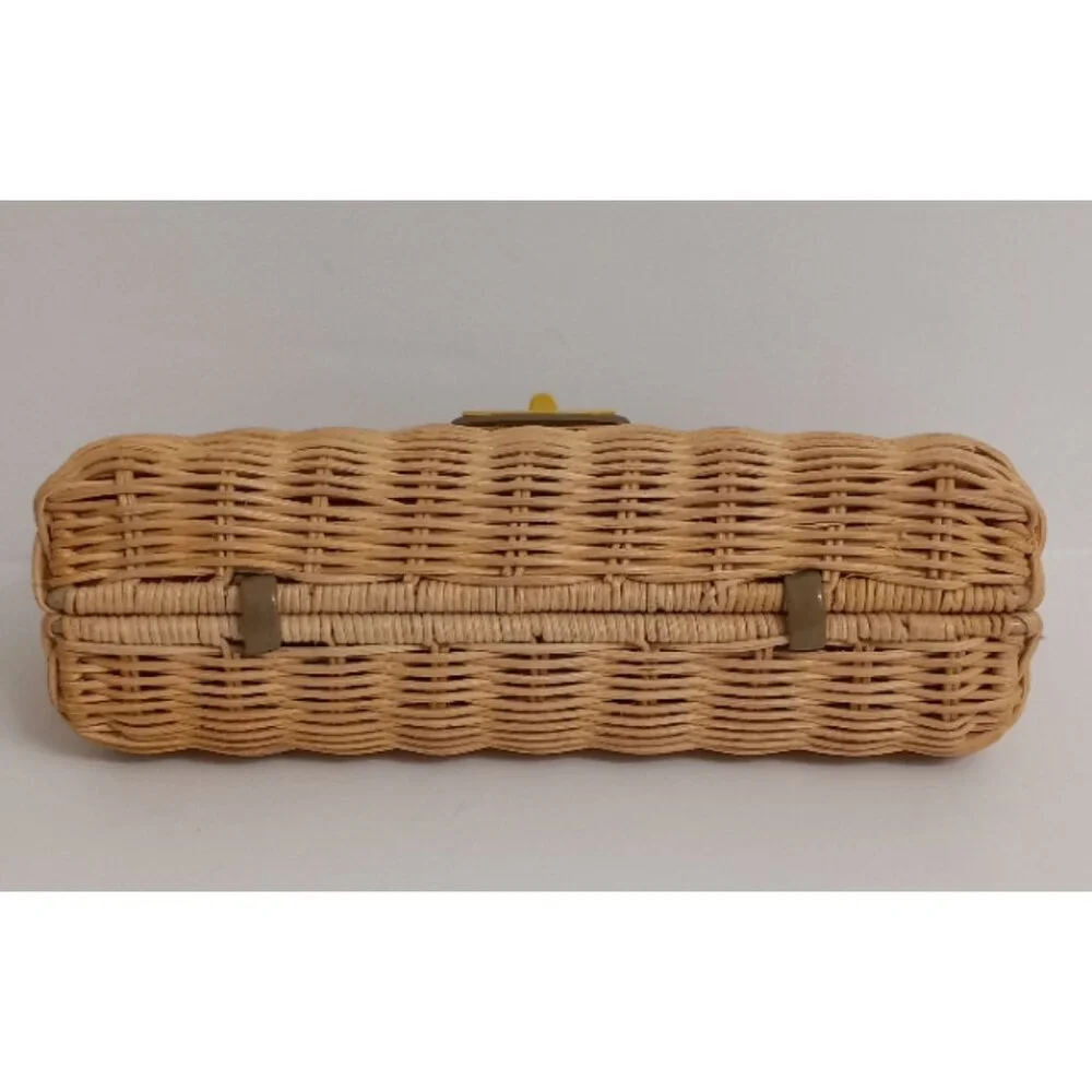 J Crew Rattan Straw Clutch Purse